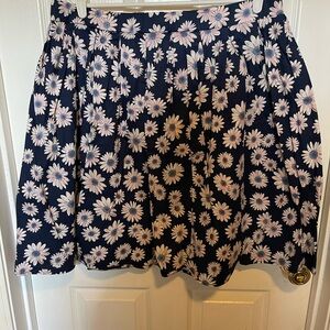 Custom Made Swing Skirt in Floral Navy. 2xL